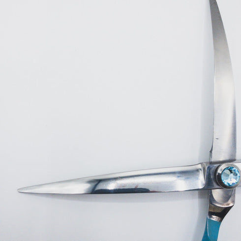 【333ドッグケア333dog care】カラフル カーブシザー トリミングシザー メガネ 右利き トリマー ペット 6.7インチ 中古 sc165