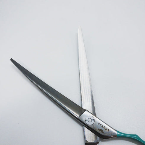 【BEARDS】 LOLO-7.5Nパワフルホワイトミントカーブ トリミングシザー メガネ 右利き トリマー ペット 7.5インチ 中古 sc1652
