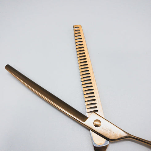 美品【BEARDS】Yurumaruゆるまる カーブ ブレンディング トリミングシザー メガネ 右利き トリマー ペット 8インチ 中古 sc1666