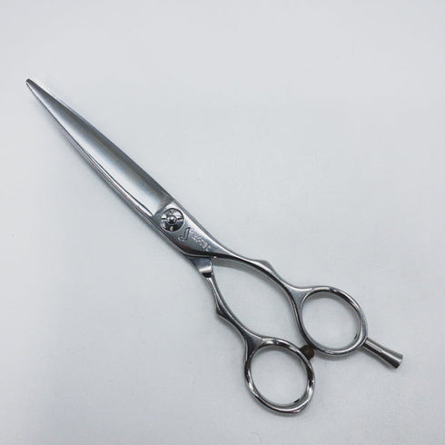 【SHEEMA Hi-TEC島理研】R-cut 65Wカーブ シザー メガネ 理容 美容ハサミ 美容師 理容師 右利き 6.5インチ 中古 sc1673