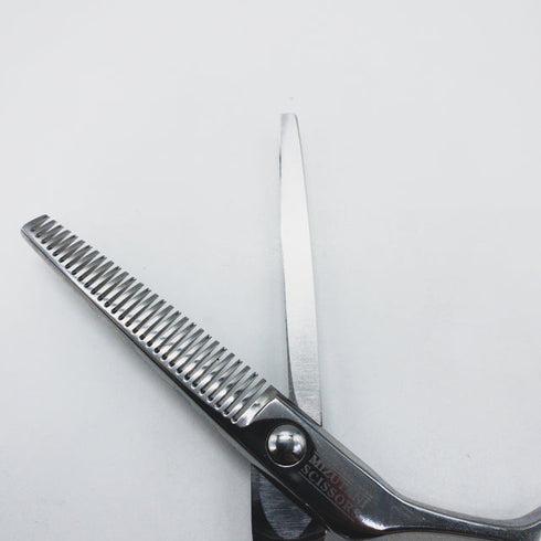 【ミズタニシザーズ ミズタニシザーMIZUTANI SCISSORS】BLACK-SMITH 逆刃 オフセット シザー セニング 美容ハサミ すきばさみ 美容師 理容師 約15~20% 右利き 6インチ 中古 sc1693