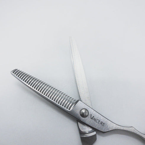 美品【ヴィンチェーレVincere】3V30ⅠG メガネ シザー セニング 美容ハサミ すきばさみ 美容師 理容師 約10~15% 右利き 6インチ 中古 sc1709