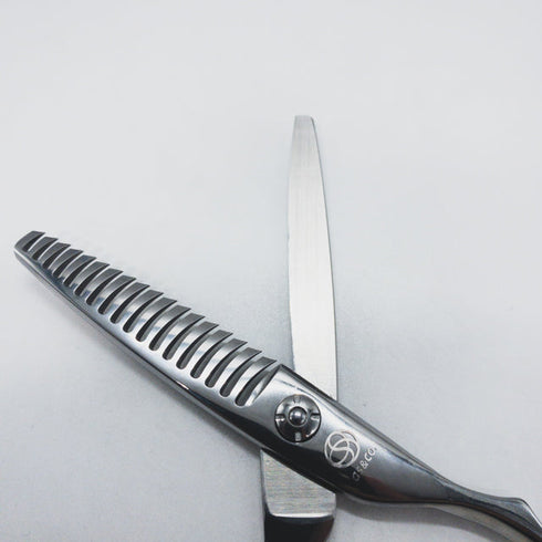 美品【アルファシザーas&co】SGT18H オフセット シザー セニング 美容ハサミ すきばさみ 美容師 理容師 約30% 右利き 6インチ 中古 sc1714