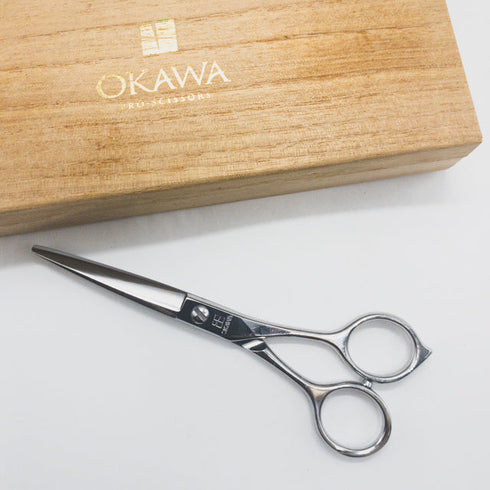 【オオカワプロシザーズ オオカワプロシザーOKAWA PRO SCISSORS】SG55D シザー メガネ 理容 美容ハサミ 美容師 理容師 右利き 5.5インチ 中古 sc1745
