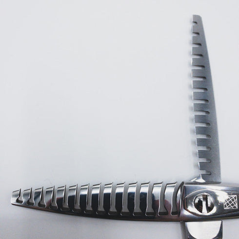 新品未使用【内海ウツミUTSUMI】U&U DOUBLE38両グシ オフセット シザー セニング 美容ハサミ すきばさみ 美容師 理容師 約38% 右利き 6インチ 中古 sc2366