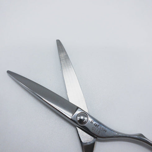 【SHEEMA Hi-TEC島理研】R-cut 55Wカーブ シザー メガネ 理容 美容ハサミ 美容師 理容師 右利き 5.5インチ 中古 sc1775