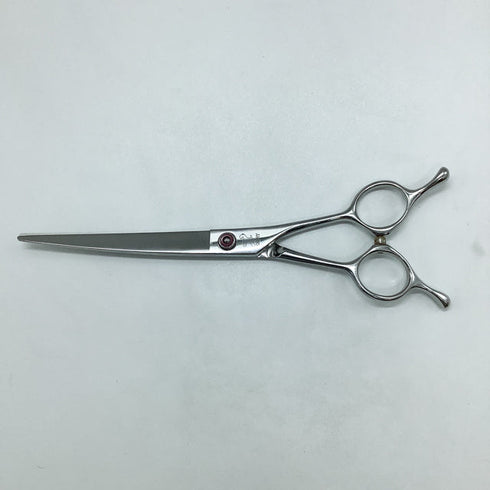 【ケリー ワンクスKERRY】R-690S ギザ刃カーブ トリミングシザー メガネ 右利き トリマー ペット 6.9インチ 中古 sc1830