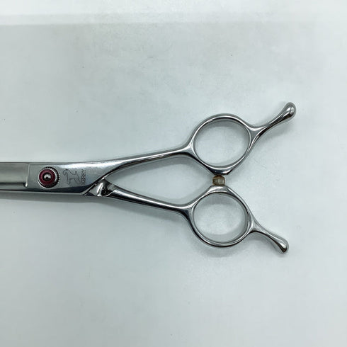 【ケリー ワンクスKERRY】R-690S ギザ刃カーブ トリミングシザー メガネ 右利き トリマー ペット 6.9インチ 中古 sc1830