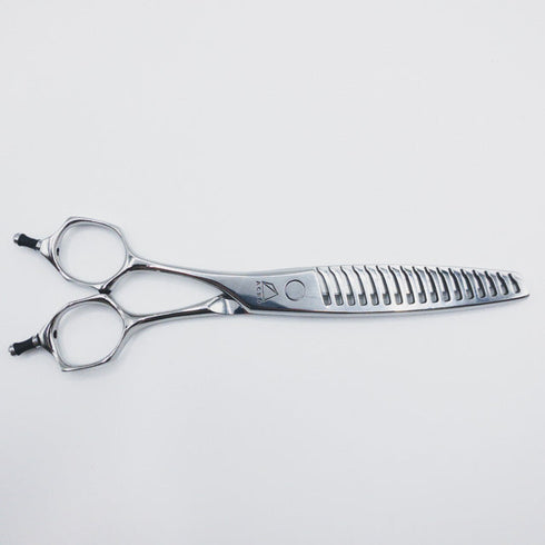 美品【ミズタニシザーズ ミズタニシザーMIZUTANI SCISSORS】ACRO Acroleaf WIDE M-25 leftyメガネ シザー セニング 美容ハサミ すきばさみ 美容師 理容師 約15~25% 左利き 5.8インチ 中古 sc184