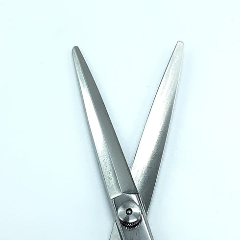 新品未使用【メーカー不明】 片剣刃シザー オフセット 理容 美容ハサミ 美容師 理容師 右利き 6.7インチ 中古 sc2188