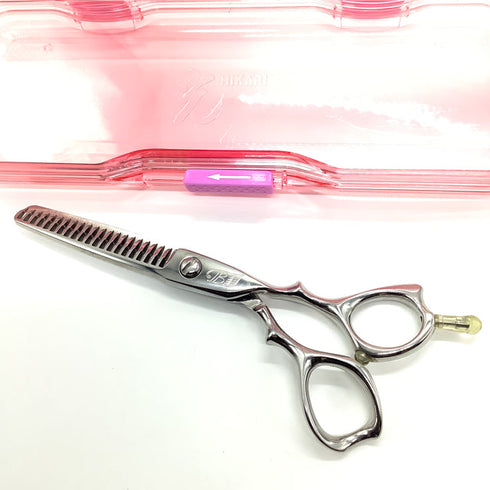【ヒカリシザーズHIKARI光シザーHIKARI SCISSORS】ANGEL B 777 オフセット シザー セニング 美容ハサミ すきばさみ 美容師 理容師 約35~40% 右利き 6インチ 中古 sc1871