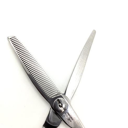 【ミズタニシザーズ ミズタニシザーMIZUTANI SCISSORS】SWORD THINNING 40正刃 オフセット シザー セニング 美容ハサミ すきばさみ 美容師 理容師 約20% 右利き 6インチ 中古 sc1939