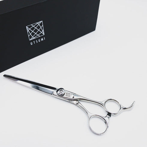 新品未使用【内海ウツミUTSUMI】城JYO RG70 トリミングシザー オフセット 右利き トリマー ペット 7インチ 中古 sc196