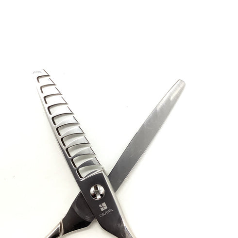 【オオカワプロシザーズ オオカワプロシザーOKAWA PRO SCISSORS】HC1010 メガネ シザー セニング 美容ハサミ すきばさみ 美容師 理容師 約45~50% 右利き 5.8インチ 中古 sc2005