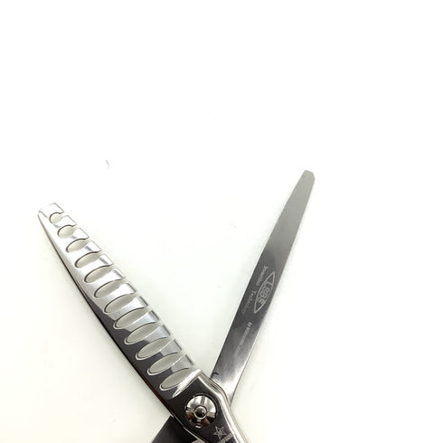 【シザーズジャパンSCISSORS JAPAN】A-ARA50%12F01 LSBS加工 オフセット シザー セニング 美容ハサミ すきばさみ 美容師 理容師 約50% 右利き 6インチ 中古 sc2097