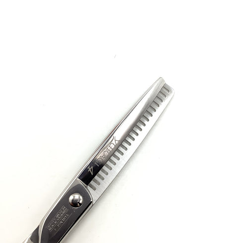 美品【ミズタニシザーズ ミズタニシザーMIZUTANI SCISSORS】ACRO YURAGI4 メガネ シザー セニング 美容ハサミ すきばさみ 美容師 理容師 約15~20% 右利き 6インチ 中古 sc2127