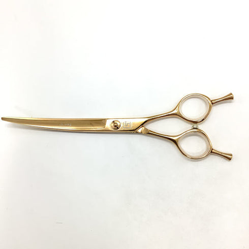 【SVANS.スバンス】ギザ刃カーブ トリミングシザー メガネ 右利き トリマー ペット 6.5インチ 中古 sc2155