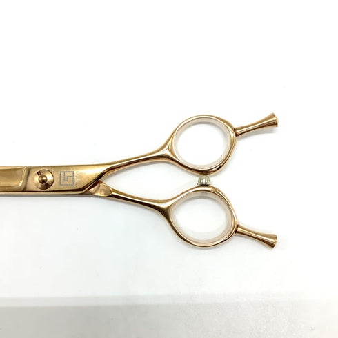 【SVANS.スバンス】ギザ刃カーブ トリミングシザー メガネ 右利き トリマー ペット 6.5インチ 中古 sc2155