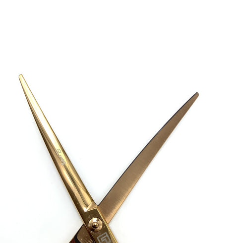 【SVANS.スバンス】ギザ刃カーブ トリミングシザー メガネ 右利き トリマー ペット 6.5インチ 中古 sc2155