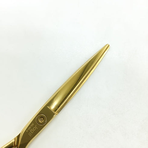 【オオカワプロシザーズ オオカワプロシザーOKAWA PRO SCISSORS】JAGⅡ SGJ60-A ゴールドコーティング シザー メガネ 理容 美容ハサミ 美容師 理容師 右利き 6インチ 中古 sc2162