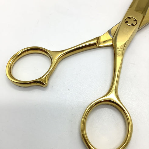 【オオカワプロシザーズ オオカワプロシザーOKAWA PRO SCISSORS】JAGⅡ SGJ60-A ゴールドコーティング シザー メガネ 理容 美容ハサミ 美容師 理容師 右利き 6インチ 中古 sc2162