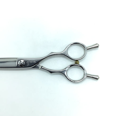 【SHEEMA Hi-TEC島理研】R-cut 65Wカーブ シザー メガネ 理容 美容ハサミ 美容師 理容師 右利き 6.5インチ 中古 sc2194