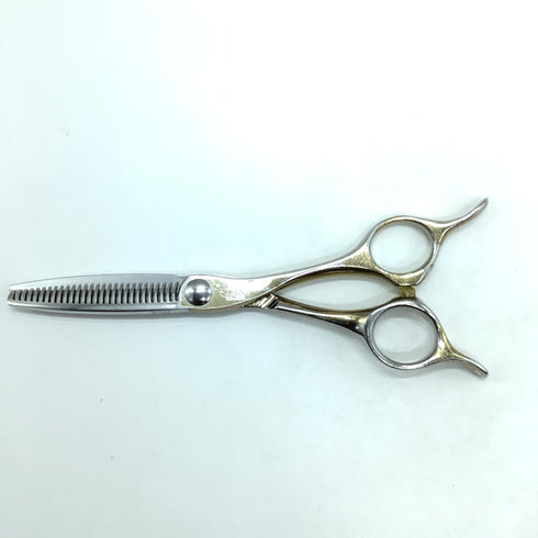 【トギノンTOGINON】GOLDEN QUEEN 30周年限定 メガネ シザー セニング 美容ハサミ すきばさみ 美容師 理容師 約20% 右利き 5.8インチ 中古 sc2198