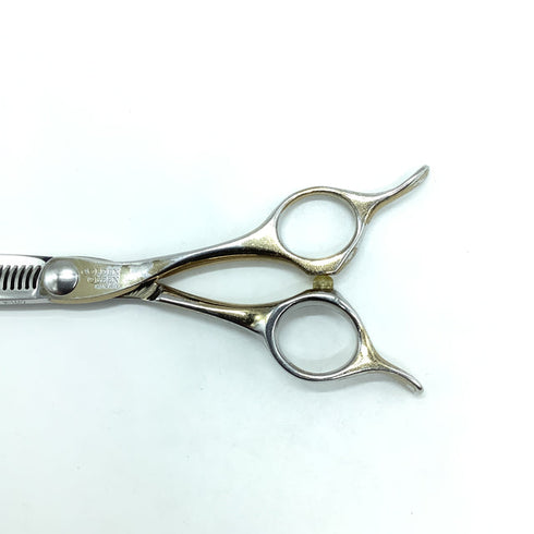 【トギノンTOGINON】GOLDEN QUEEN 30周年限定 メガネ シザー セニング 美容ハサミ すきばさみ 美容師 理容師 約20% 右利き 5.8インチ 中古 sc2198