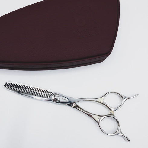 新品同様【トギノンTOGINON】サクセススター ホワイト新型メガネ シザー セニング 美容ハサミ すきばさみ 美容師 理容師 約20% 右利き 5.8インチ 中古 sc220