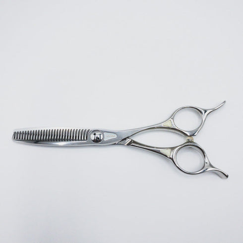 新品同様【トギノンTOGINON】サクセススター ホワイト新型メガネ シザー セニング 美容ハサミ すきばさみ 美容師 理容師 約20% 右利き 5.8インチ 中古 sc220