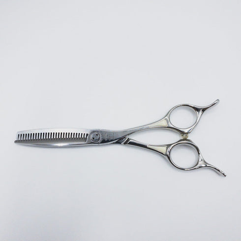 新品同様【トギノンTOGINON】サクセススター ホワイト新型メガネ シザー セニング 美容ハサミ すきばさみ 美容師 理容師 約20% 右利き 5.8インチ 中古 sc220