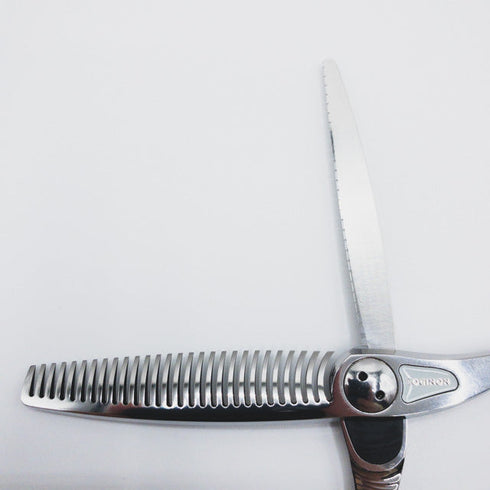 新品同様【トギノンTOGINON】サクセススター ホワイト新型メガネ シザー セニング 美容ハサミ すきばさみ 美容師 理容師 約20% 右利き 5.8インチ 中古 sc220