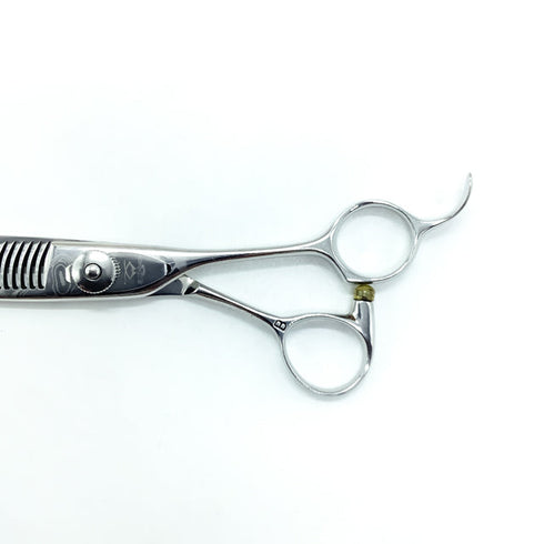 【アルプス株式会社 リビテックハイネッタ21】ハイネッタ ダマスカス302 オフセット シザー セニング 美容ハサミ すきばさみ 美容師 理容師 約20% 右利き 6インチ 中古 sc2200