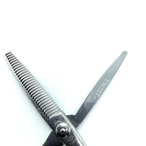 【アルプス株式会社 リビテックハイネッタ21】ハイネッタ ダマスカス302 オフセット シザー セニング 美容ハサミ すきばさみ 美容師 理容師 約20% 右利き 6インチ 中古 sc2200