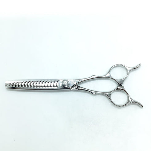 美品【ナルトシザーズ ナルトシザーNARUTO SCISSORS】五梳きクーパーライン メガネ シザー セニング 美容ハサミ すきばさみ 美容師 理容師 約60% 右利き 6インチ 中古 sc2201