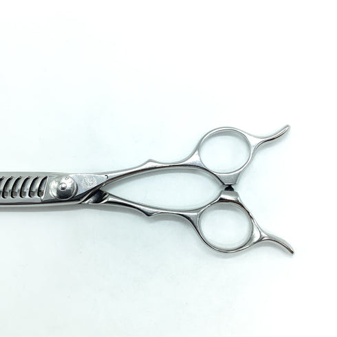 美品【ナルトシザーズ ナルトシザーNARUTO SCISSORS】五梳きクーパーライン メガネ シザー セニング 美容ハサミ すきばさみ 美容師 理容師 約60% 右利き 6インチ 中古 sc2201