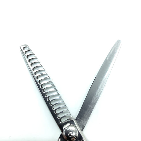 美品【ナルトシザーズ ナルトシザーNARUTO SCISSORS】五梳きクーパーライン メガネ シザー セニング 美容ハサミ すきばさみ 美容師 理容師 約60% 右利き 6インチ 中古 sc2201