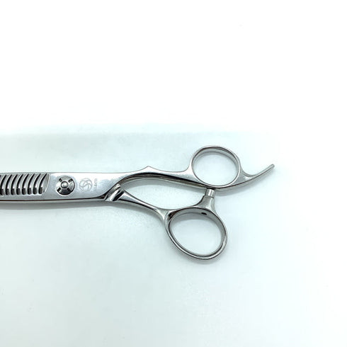 【アルファシザーas&co】FTC-25 オフセット シザー セニング 美容ハサミ すきばさみ 美容師 理容師 約20~25% 右利き 6インチ 中古 sc2239