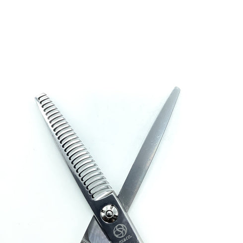 【アルファシザーas&co】FTC-25 オフセット シザー セニング 美容ハサミ すきばさみ 美容師 理容師 約20~25% 右利き 6インチ 中古 sc2239