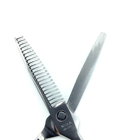 【nbaa N.B.A.A×GREEN MOUSE】NB-GTR1 メガネ シザー セニング 美容ハサミ すきばさみ 美容師 理容師 約20% 右利き 6インチ 中古 sc2240