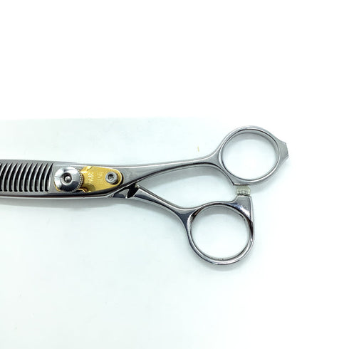 【YAGYU柳生】SH1 覇王プレート オフセット シザー セニング 美容ハサミ すきばさみ 美容師 理容師 約15% 右利き 6インチ 中古 sc2244