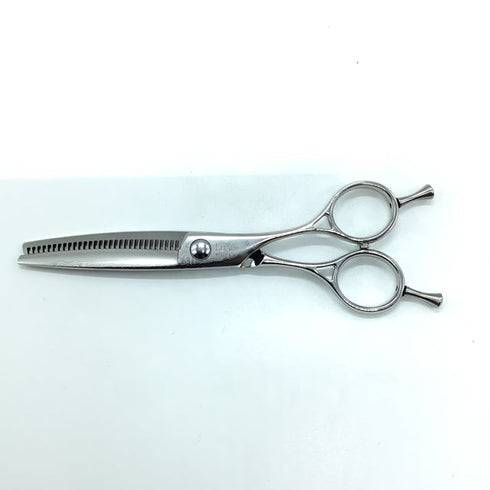 新品未使用【ルクスシザーLUXE】Fiji Gダマスカス メガネ シザー セニング 美容ハサミ すきばさみ 美容師 理容師 約25~30% 右利き 6インチ 中古 sc2554