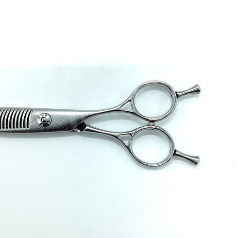 新品未使用【ルクスシザーLUXE】Fiji Gダマスカス メガネ シザー セニング 美容ハサミ すきばさみ 美容師 理容師 約25~30% 右利き 6インチ 中古 sc2554