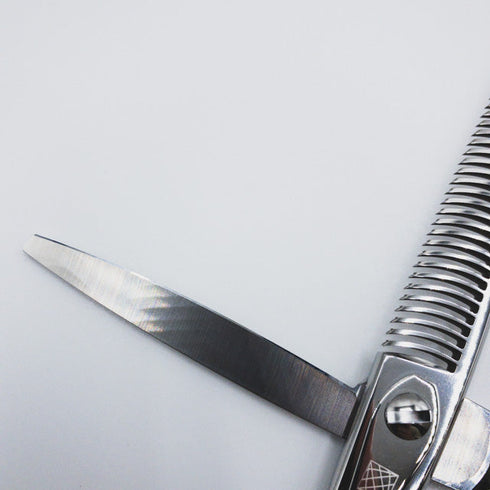 新品未使用【内海ウツミUTSUMI】OF15L 30目 オフセット シザー セニング 美容ハサミ すきばさみ 美容師 理容師 約15% 左利き 6インチ 中古 sc228