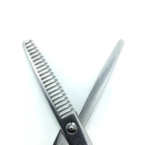 【ミズタニシザーズ ミズタニシザーMIZUTANI SCISSORS】YURAGI ZEROユラギ ゼロ メガネ シザー セニング 美容ハサミ すきばさみ 美容師 理容師 約10% 右利き 6インチ 中古 sc2295