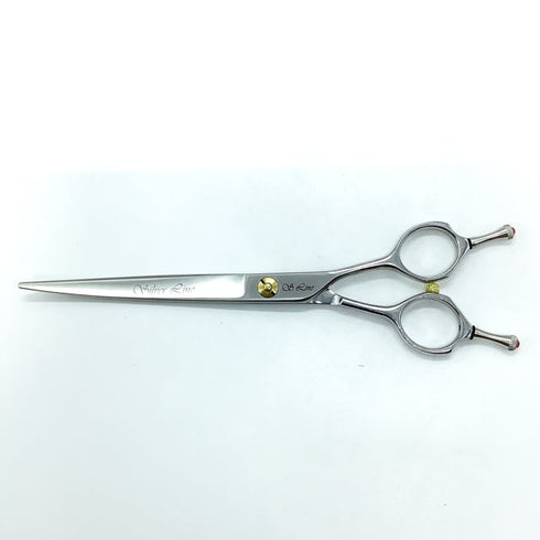 【シルバーラインSilverLine】 ギザ刃カーブ トリミングシザー メガネ 右利き トリマー ペット 7インチ 中古 sc2297