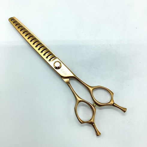 【シルバーラインSilverLine】ゴールドパンパン手品ハサミSUM7016 トリミングシザー 右利き セニング トリマー ペット 7インチ 中古 sc2303