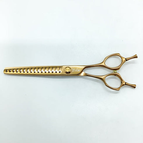 【シルバーラインSilverLine】ゴールドパンパン手品ハサミSUM7016 トリミングシザー 右利き セニング トリマー ペット 7インチ 中古 sc2303