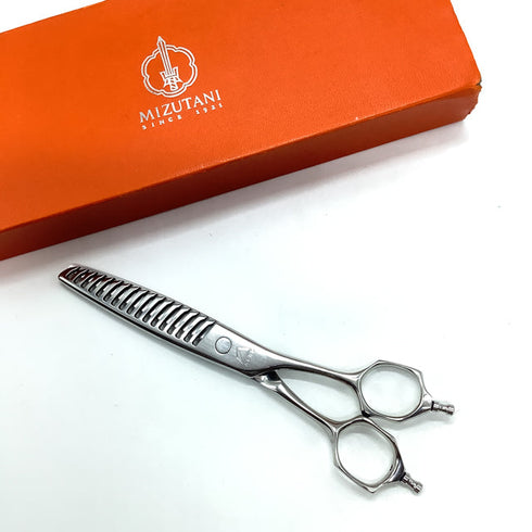 【ミズタニシザーズ ミズタニシザーMIZUTANI SCISSORS】ACRO Acroleaf WIDE M-25 メガネ シザー セニング 美容ハサミ すきばさみ 美容師 理容師 約15~25% 右利き 5.8インチ 中古 sc2307