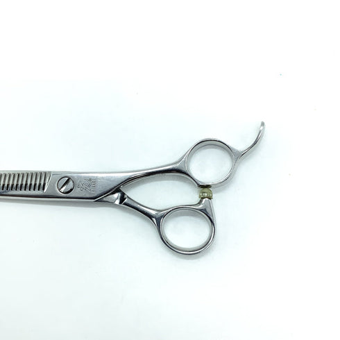 【ヒカリシザーズHIKARI光シザーHIKARI SCISSORS】6032 オフセット シザー セニング 美容ハサミ すきばさみ 美容師 理容師 約40% 右利き 6インチ 中古 sc2313